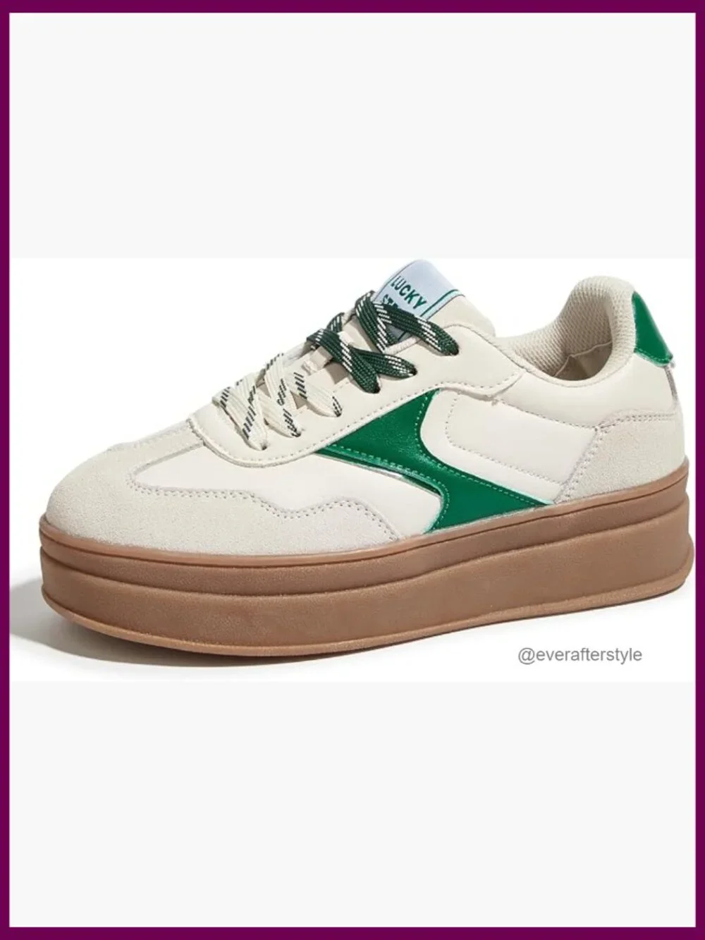 Platform Retro Sneakers Chunky Thick Sole Faux Leather Suede Lace Up
